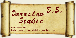 Daroslav Stakić vizit kartica